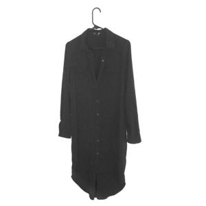 Black hi-lo button shirt dress. Forever 21 size S